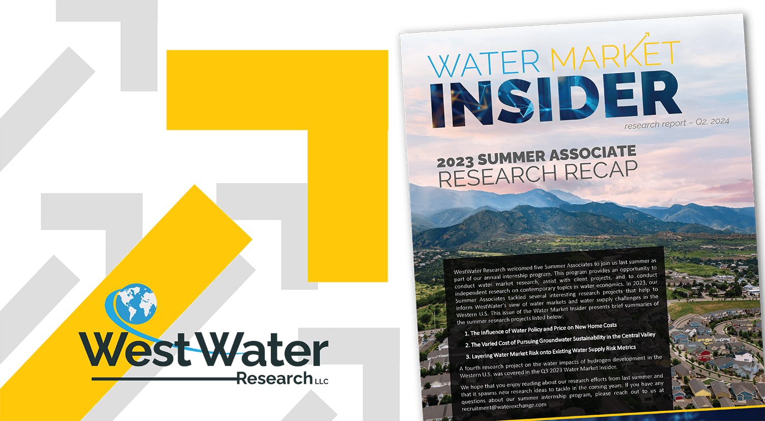 Water Market Insider: 2023 SUMMER ASSOCIATE RESEARCH RECAP